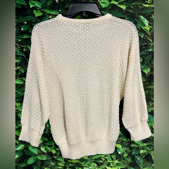 Vintage Keneth Top Knit Sweater Pullover Short Waist Ivory Women’s Small - Picture 2 of 4